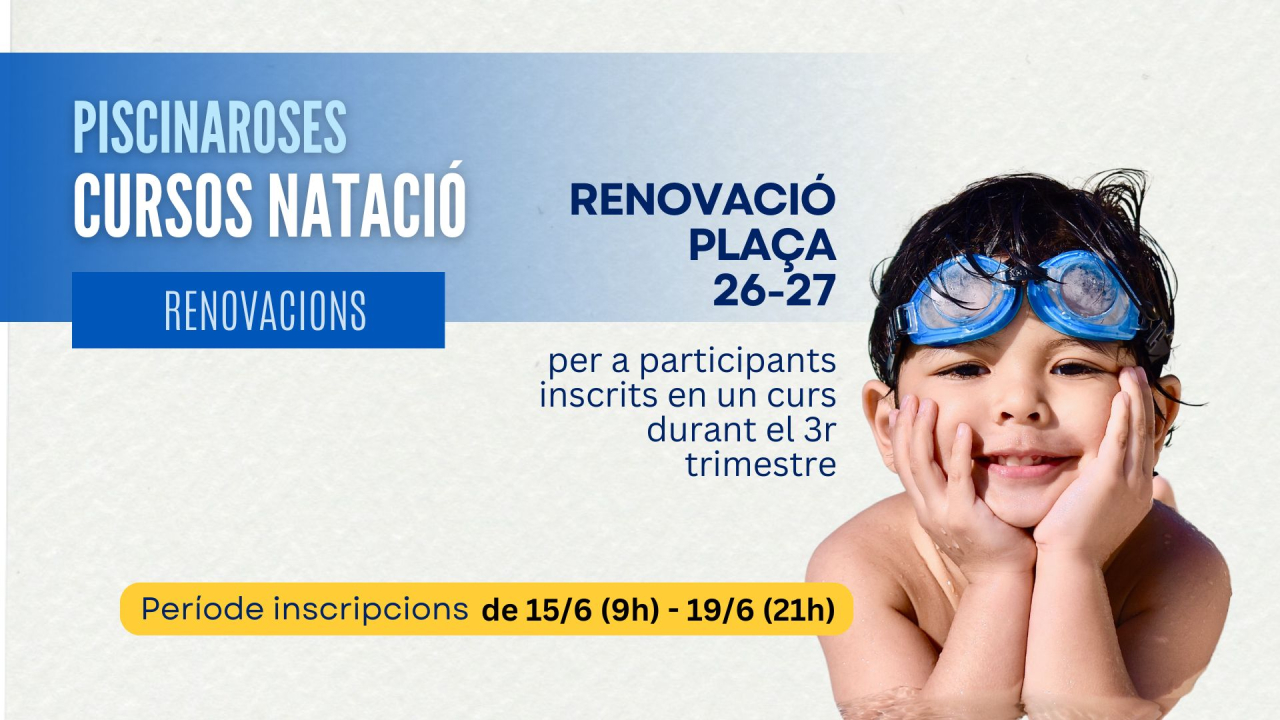 Renovació de plaça per als cursos de natació 2026/2027